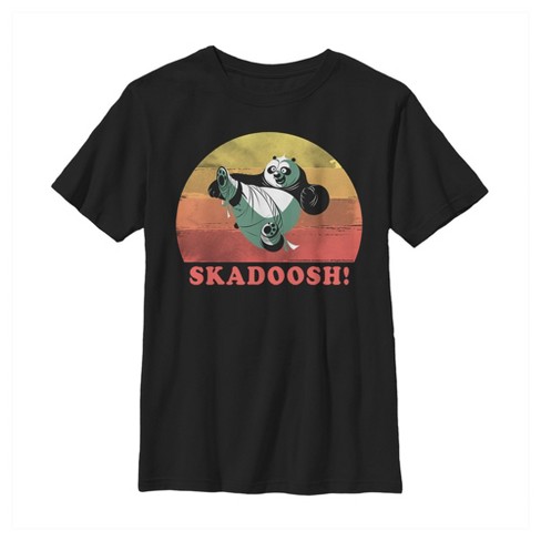 Boy s Kung Fu Panda Skadoosh T Shirt Black X Large