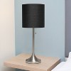 Creekwood Home Modern Glam Table Lamp Brushed Nickel Base Black Shade - 4 of 4