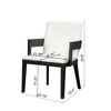 ModernLuxe Set of 2 Dining Chair PU Leather Upholstered Accent Chair with White Glossy Cushioned Seat&Wood Frame,Arm Chair Armless Chair, Black/Walnut - 2 of 4