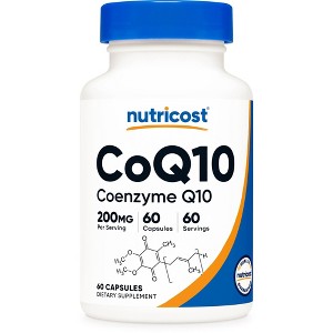 Nutricost CoQ10 (200mg) 60 Vegetarian Capsules - High Absorption, Vegetarian, GMO-Free, Coenzyme Q10, 60 Servings - 1 of 4