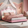 NicBex Twin/Full Size Princess Upholstered Bed Frame with Crown-Shaped Headboard for Girls,Solid Wood Slats Support,Easy Assembly - 2 of 4
