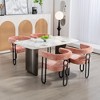 LOVMOR House Hold Contemporary Designed Chenille Fabric Upholstered Accent/Dining Chair/Kitchen Armchair for Living Room set of 2 - 3 of 4