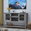 Sideboard Buffet Table with Tempered Glass Doors, Adjustable Shelves & Cable Management for Living Room - 3 of 4