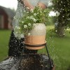 Splatter Planter, Saucer & Stand Black Metal & Tan Terracotta by Foreside Home & Garden - 2 of 4