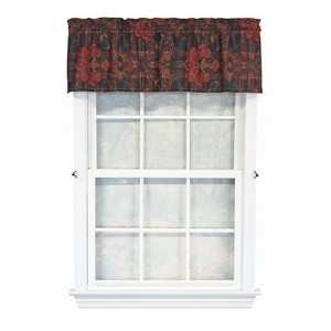 RLF Home 100% Cotton High Quality Espadas Tailored Window Valance with 1.5" Rod Pocket 50" W X 12" L Burgundy - 1 of 4