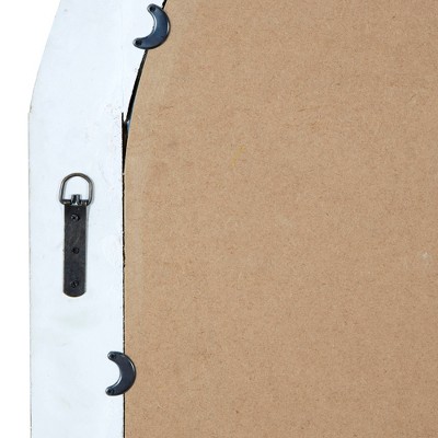 Cream Wood Arched Full Length Window Pane Mirror