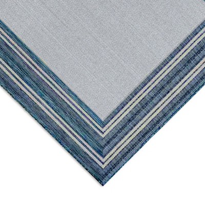 Carmel Navy Square Flatwoven Synthetic Area Rug, 7'10"