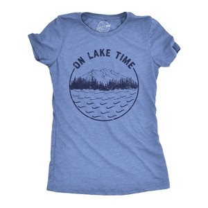 Womens On Lake Time T Shirt Funny Summer Vacation Outdoors Tee For Ladies - Crazy Dog Women's T Shirt - 1 of 4