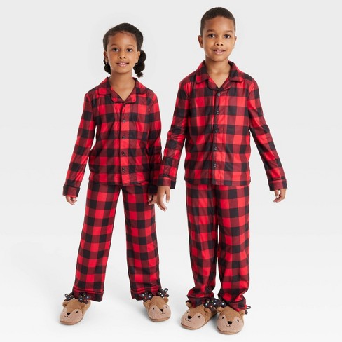 Kids Buffalo Check Holiday Matching Family Pajama Set Wondershop Red M Target