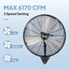 ROVSUN 24'' Industrial Wall Mounted Fan, High Velocity Wall Mount Fan, with Aluminum Blade, 3 Speed & Dual Ball Bearing Motor for Garage Gym Factory - 2 of 4