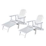 Hayle 2pk Wood Reclining Adirondack Chair with Footrest - Christopher Knight Home