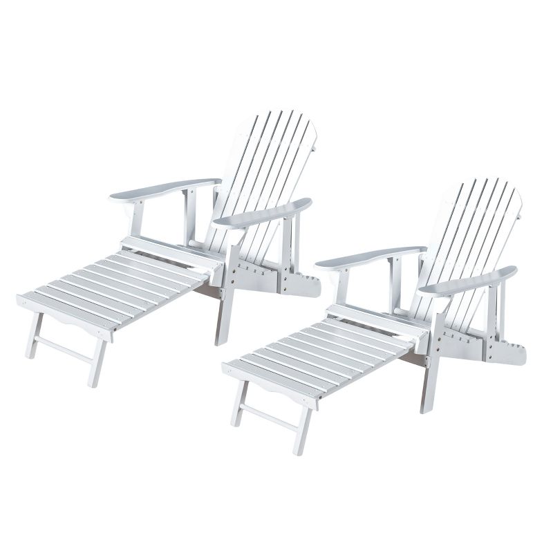 Hayle 2pk Wood Reclining Adirondack Chair with Footrest - Christopher Knight Home, 1 of 6