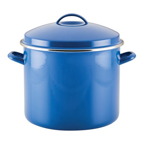 SILIT Enameled Blue 4 Quart Non-stick Stock Pot With Lid. Made in Germany.  