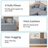 Mjkone 98''Chenille L-Shape Sectional Sofa with Curved Chaise，Modern Cloud 3-Seater Sofa Floor-hugging,No Assembly Required - 3 of 4