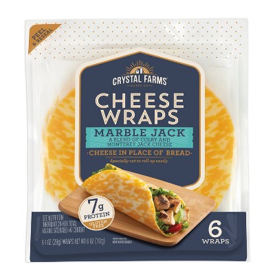 Crystal Farms Marble Jack Cheese Wraps - 6oz/6ct