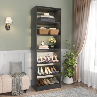 Aheaplus Freestanding Closet Shoe Organizer, Heavy Duty Walk in Closet Tower for Bedroom