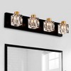 VYNXARIA Matte Black + Gold Wall Lights, 4-Light Vanity Fixture with Crystal Glass Shades for Bathroom and Hallway - 2 of 4