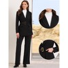 Allegra K Women Long Sleeve Collared Belted Business Casual Suit Jacket Blazer - 2 of 4