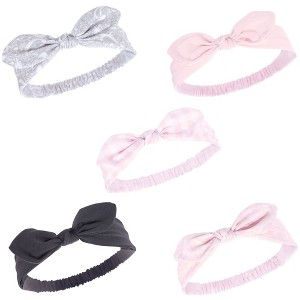Hudson Baby Infant Girl Headbands 5pk, Pink Bandana, 0-24 Months - 1 of 4