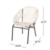 SKRAN Set of 2 Outdoor Polyethylene Rattan Club Chair,Patio Accent Chair with Iron Frame for Patio, Porch, Poolside and Balcony, White - 3 of 4