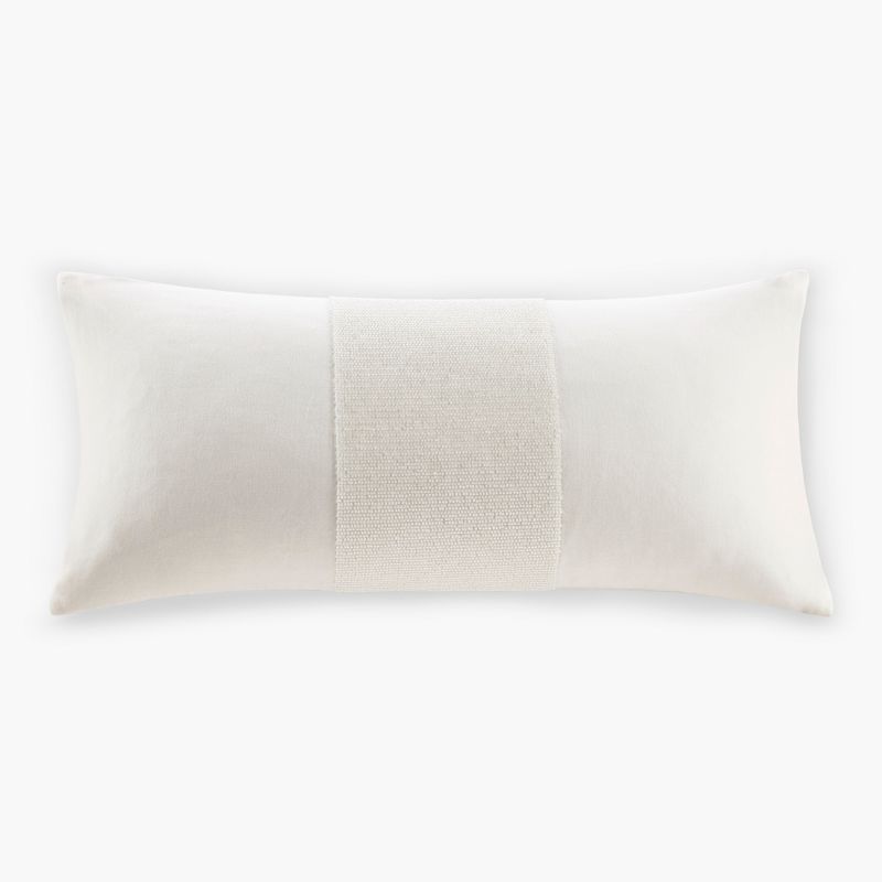LIVN CO. Embroidered Bead Cotton Velvet Oblong Decorative Pillow 12x24", 1 of 7