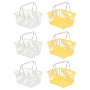 Unique Bargains Plastic Grocery Shopping Toy Organizing Mini Decorative Baskets 6.3" x 3.5" x 5.1" 6 Pcs - 1 of 4