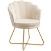 Vanity Chair with Back, Velvet Shell Accent Chair for Living Room, Criss Cross Chair with Gold Legs, Makeup Chair for Bedroom Desk Chair - 2 of 4