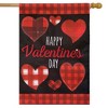 Patterned Valentine's Day Burlap House Flag Hearts 28" x 40" Briarwood Lane - 2 of 4