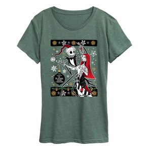 Women's - Disney - Jack And Sally Ornaments Short Sleeve Graphic T-Shirt - 1 of 3