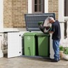 Resin Storage Shed, Outdoor Storage Cabinet Waterproof, Outdoor Storage Box for Patio Tools - 3 of 4