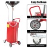Portable Oil Drain Container, Pneumatic Drain, Fluid Fuel Transfer Drain, Adjustable Height with Braked Wheels, Red - 3 of 4