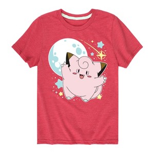 Boys' - Pokémon - Clefairy Moon Stars Short Sleeve Graphic T-Shirt - 1 of 4