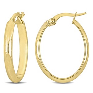 EVERLY JEWELRY | 14k Yellow Gold Oval Hoop Earrings - 1 of 3