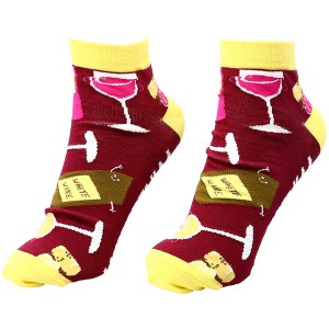 Pavilion Gift Company - Wine - Cotton Blend Ankle Socks - Socks - 1 of 4