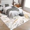 Washable Modern Abstract Rug Non Slip Low Pile Rug Soft Throw Floor Cover Foldable Indoor Carpet for Living Room Bedroom,Yellow Gray/4'x6' - 4 of 4