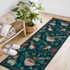 Coolmee Washable Large Rug for Bedroom Non Slip, Soft Boho Vintage Flower Birds Distressed Throw Carpet for Dinning Room Playroom, Black - 2 of 4