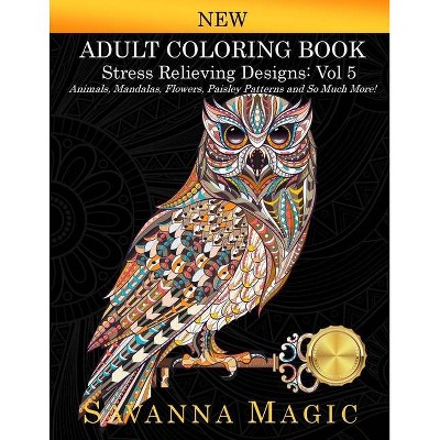 Adult Coloring Book - (Savanna Magic Coloring Books) (Paperback)