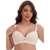 INSPIRE CHIC Women's Wireless Deep V-Neck Push Up Minimizers Adjustable Spaghetti Straps No Show Cozy Soft Bras - 4 of 4