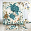 LunaLulinlk Waterproof Fabric Shower Curtain with 12 Hooks and Toilet Rugs - 2 of 4