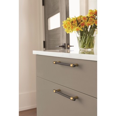 Matte Black and Bronze Modern Cabinet Bar Pull