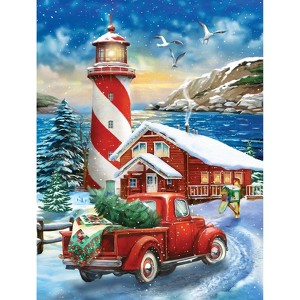 Sunsout A Winter Lighthouse 500 pc Christmas Jigsaw Puzzle 28507 - 1 of 4