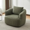 OUTSUPPLY Green Swivel Barrel Accent Chair with Pillow, Single Sofa Chair with Rounded Armrests for Living Room, Bedroom, Office & Hotel - 4 of 4