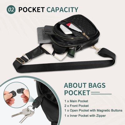 Unique Bargains PU Leather Hiking Cycling Convertible Anti-Theft Mini Sling Bag Black — фото 2