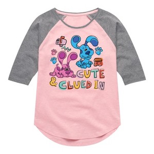 Girls' - Blue's Clues & You! - Cute & Clued In Shirt Tail Raglan Graphic T-shirt - 1 of 2