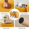ChicFurnit Ottomans and Benches Storage Ottoman Round Footstool Foot Rest Footstool with Wood Legs for Living Room, Yellow, 13.39"*13.39"*6.89" - 3 of 4