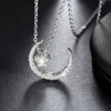 Moon Star Pendant Necklace Women  Sterling Silver Clear Cz Ginger Lyne Collection - image 3 of 4