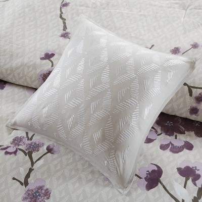 California King Purple Cotton 8-Piece Bed in a Bag Set