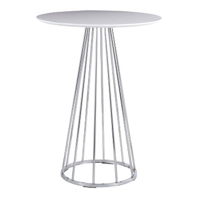 27" Canary Steel MDF Contemporary Glam Round Counter Table - LumiSource