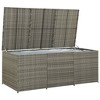 vidaXL Storage Chest Grey PE Rattan, Powder-Coated Steel Large - 2 of 4