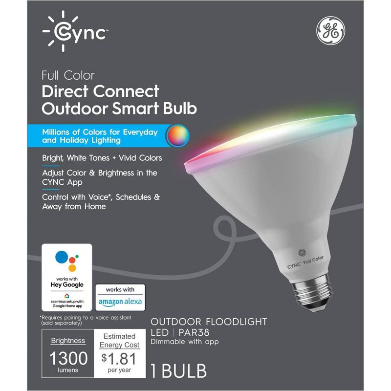 GE CYNC Smart Outdoor Color Changing Floodlight Bulb, 6 of 10